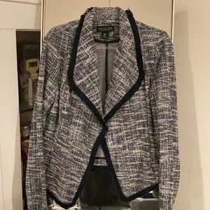 Rachel Zoe navy blue tweed sweater size M